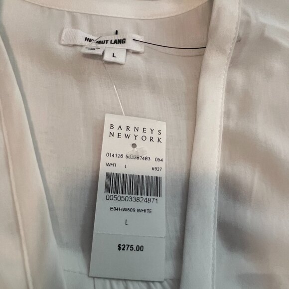 NWT Helmut Lang Faux Wrap White Sleeveless Blouse, Size L - Picture 5 of 5